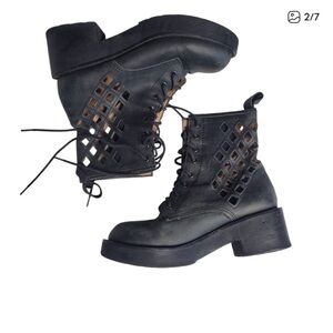 Nasty Gal x Jeffery Campbell Cut Out Pixel Ankle Boots Size 6.5 (Fits size 6!)